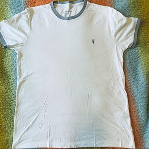 All Saints White/Grey ringer Mens(S) Slim fit